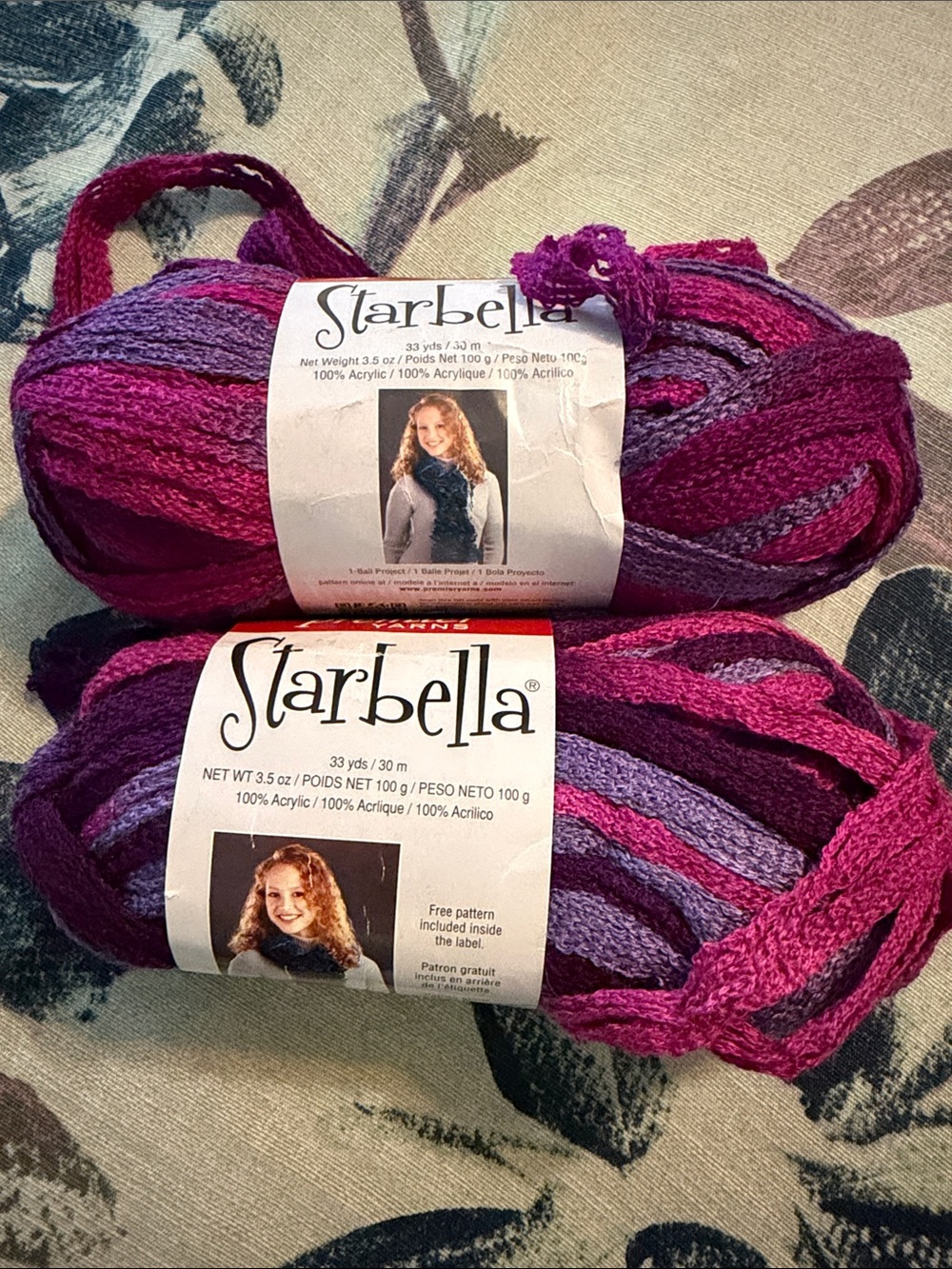 Fuchsia & Purple Ribbon Yarn - 2 Pack